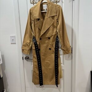 Avec Les Filles Camel Coat with Black Trim